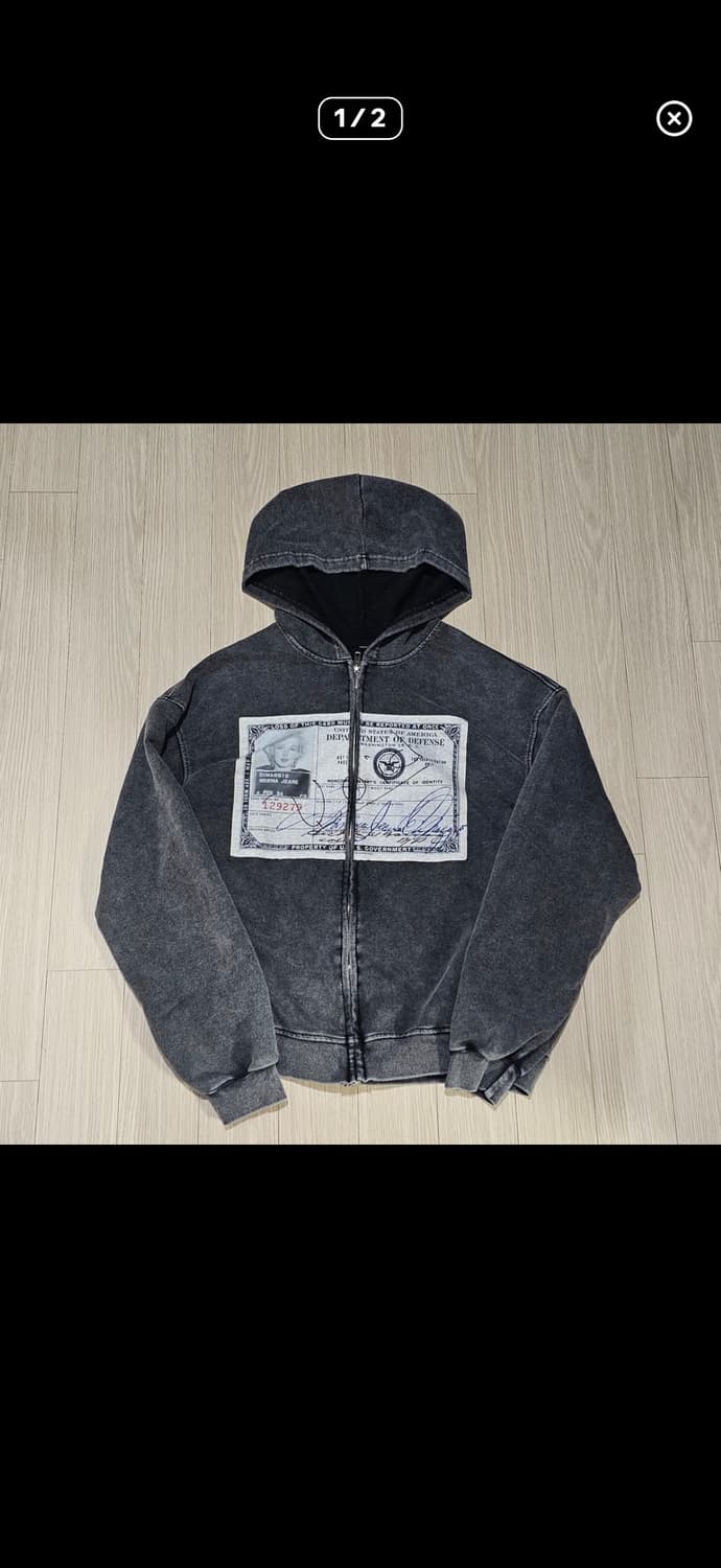 빈티지 크롭 후드집업 상품이미지2