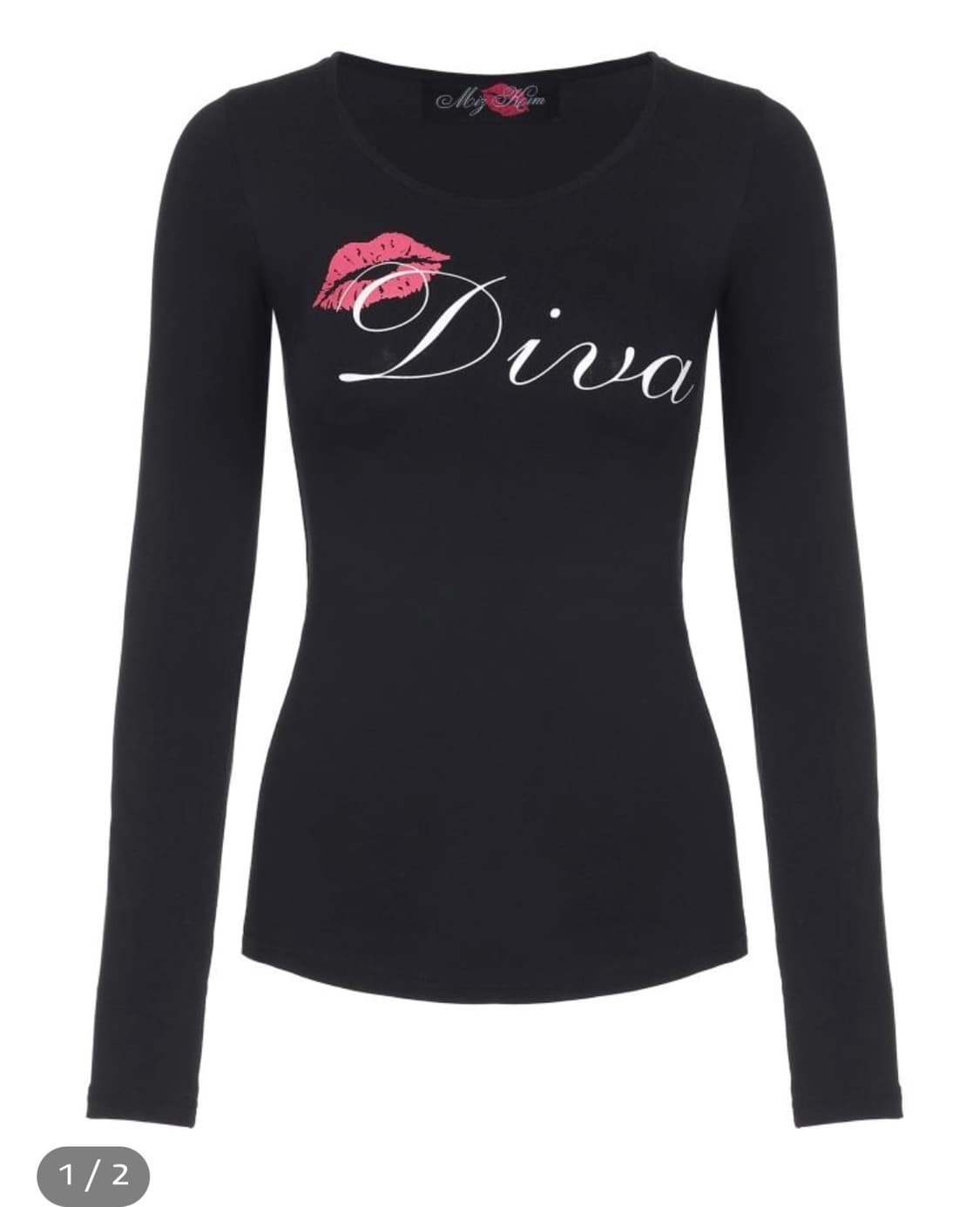 [Miz Kim] Glam Diva Kiss T Shirt - Black 상품이미지1
