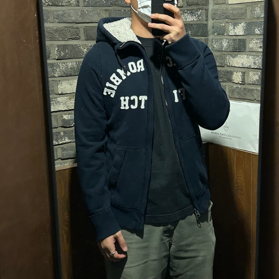 M) 아베크롬비 네이비 보아 울프죠 후드집업 상품이미지8