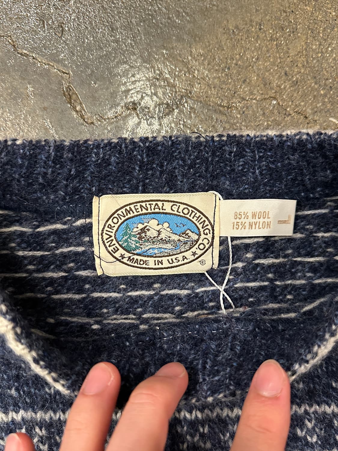 90s USA 패턴 니트 L 상품이미지3