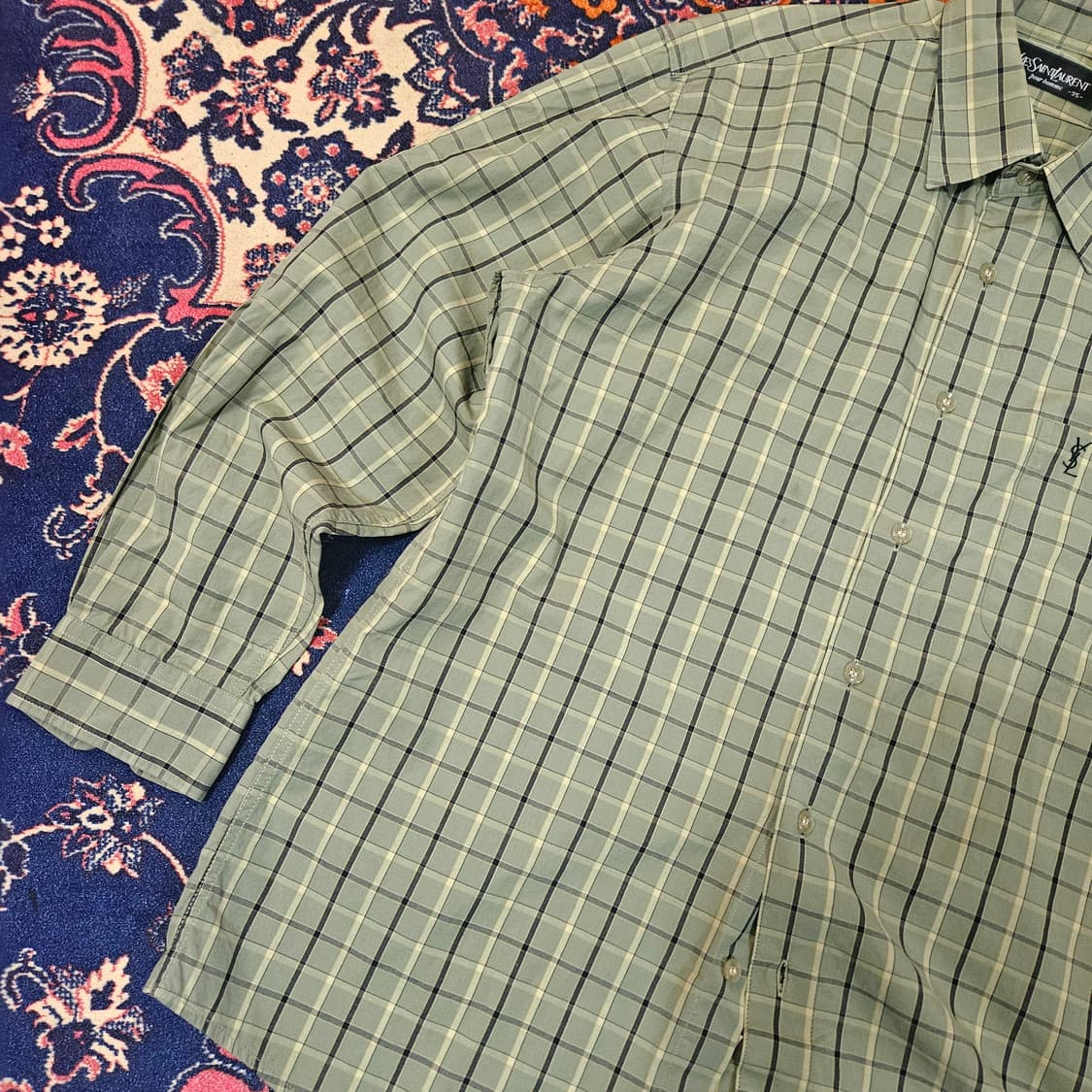 입생로랑 00's 카키 체크 YSL 스몰로고  상품이미지4