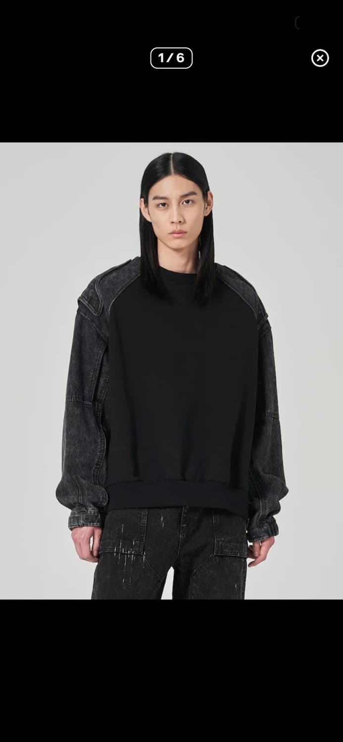 준지 데님 코튼 맨투맨 상품이미지2