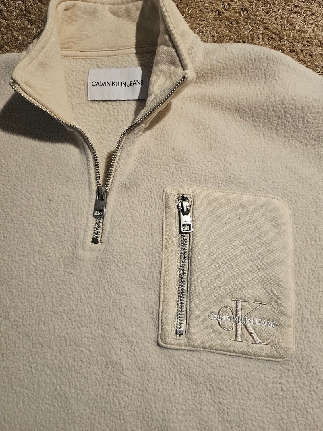 ck 케빈클라인 진스 크롭 오버핏 플리스 맨투맨 (66size) 상품이미지5