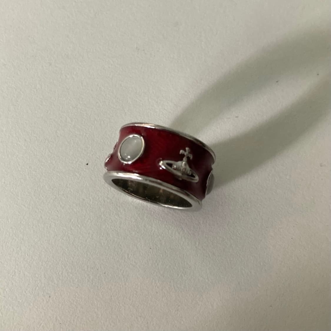 비비안웨스트우드 아카이브 실버*레드 원석링 반지(새상품) 상품이미지3