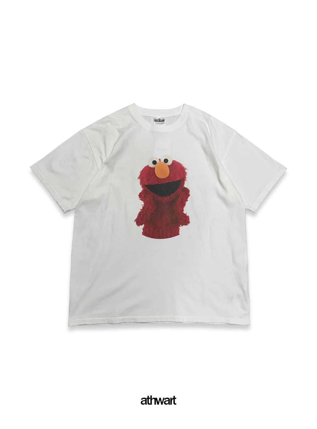 SESAME STREET 아이보리컬러 엘모 프린트 코튼 크루넥 반팔 상품이미지1
