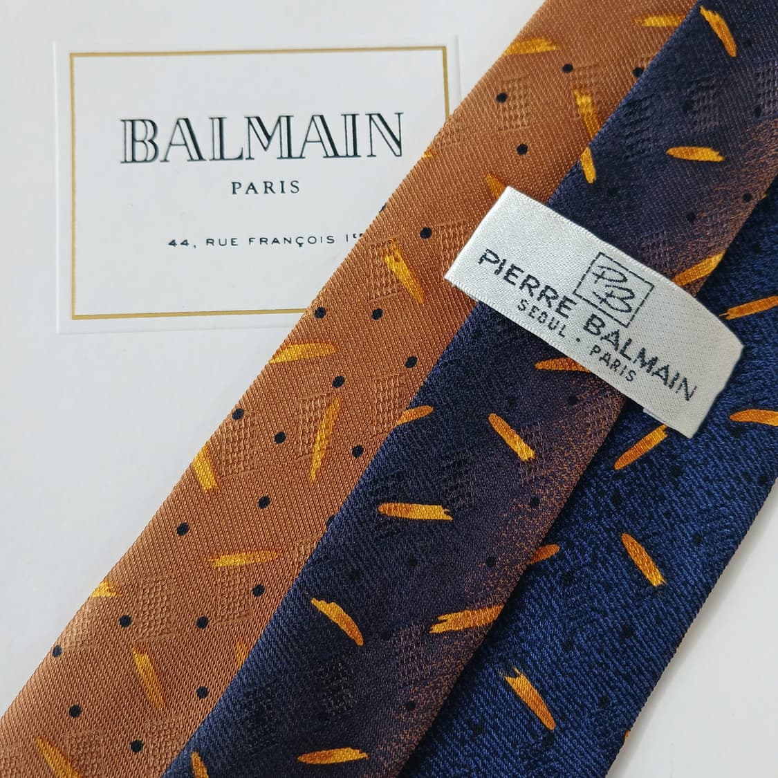 발망 실크 브라운 패턴 넥타이 9.8cm A등급 A19595
 상품이미지8