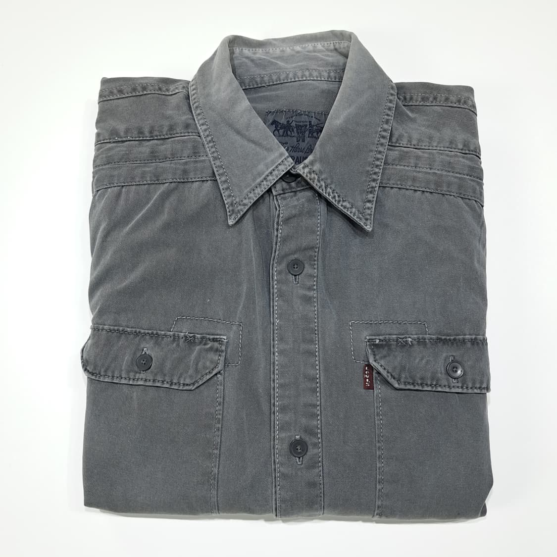 CL926 M 리바이스s 빈티지 워싱 차콜 긴팔 데님 워크 셔츠 상품이미지8