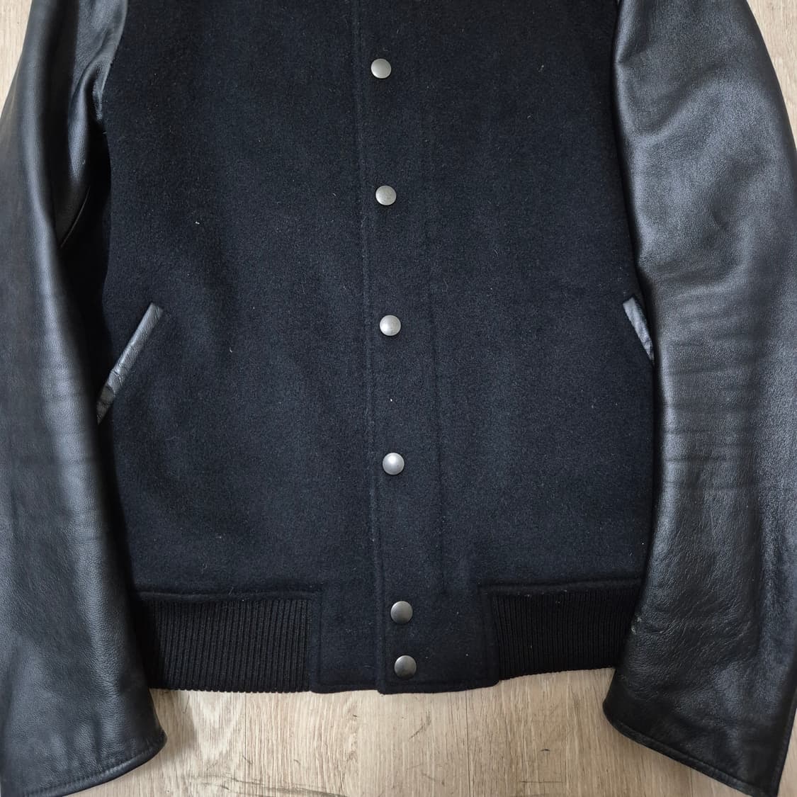 로파이 신슐레이트 레더슬리브 울 가죽 스타디움 자켓 L(100) 상품이미지3