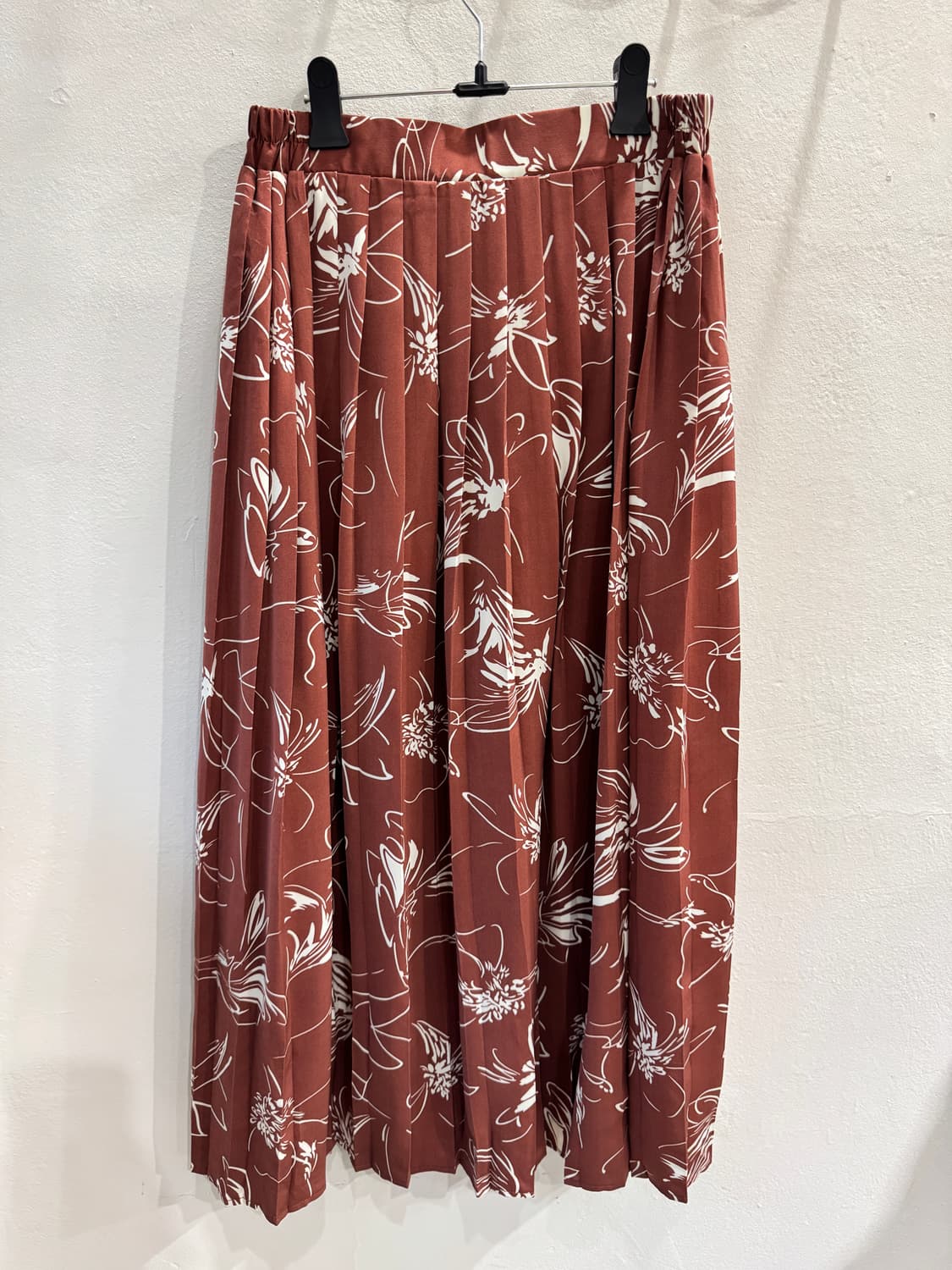 japan vintage 패턴 플리츠 맥시SK 상품이미지1