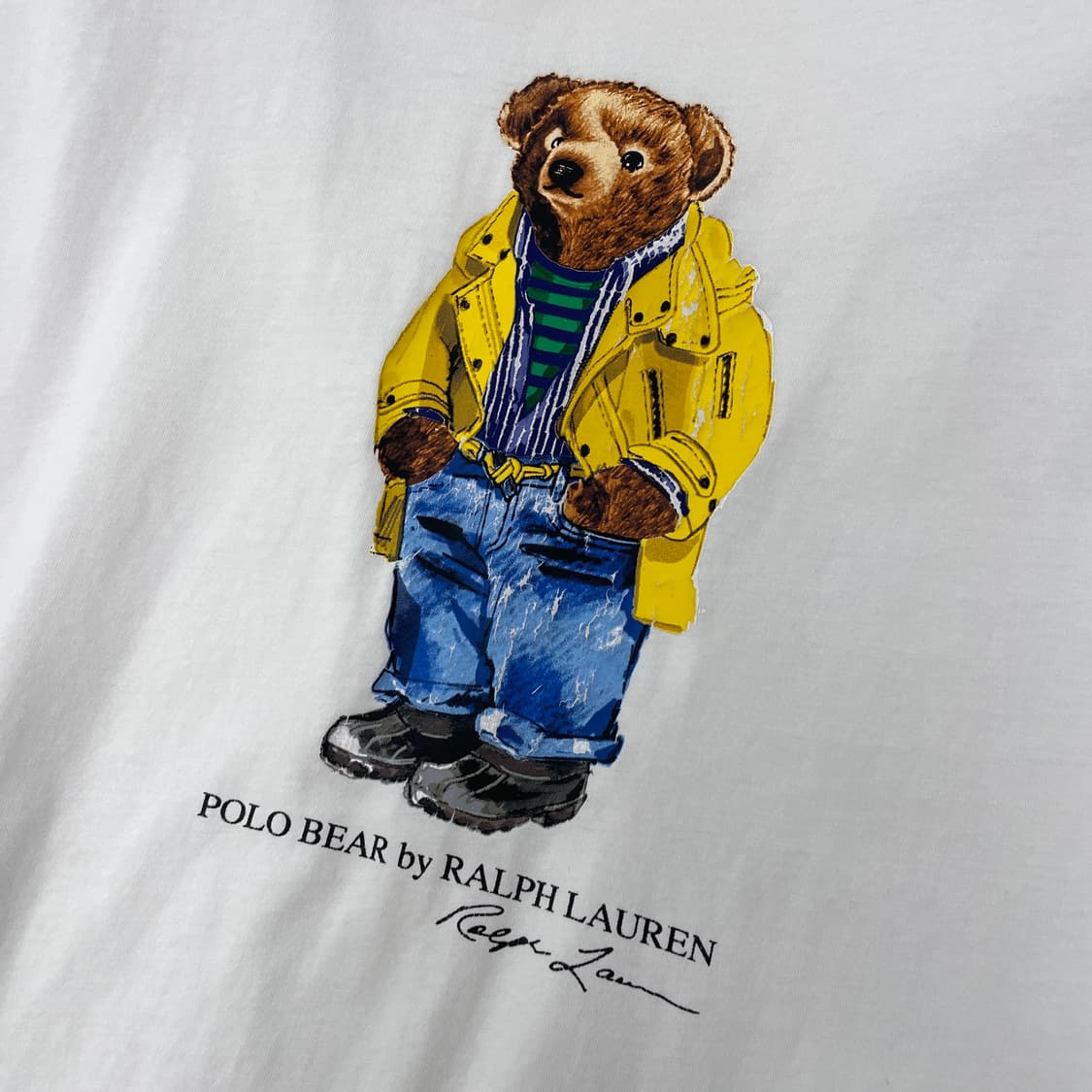 폴로 랄프로렌 공용xl 베어 로고 화이트 반팔 티셔츠 상품이미지4