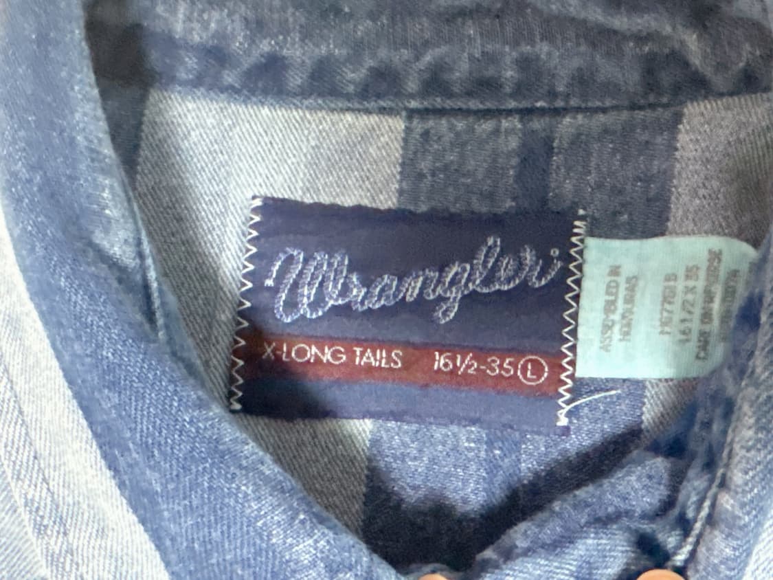 랭글러 USA 블루 스트라이프 웨스턴셔츠(L) 상품이미지6