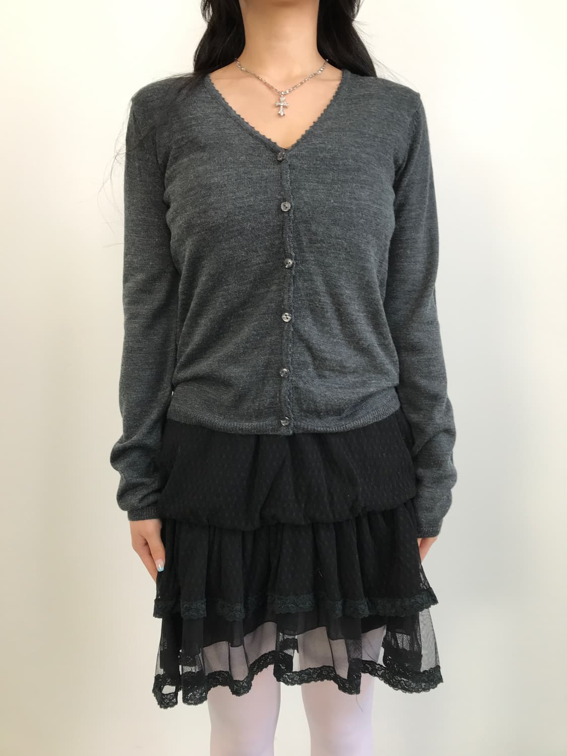 Jpn Gray Acrylic Cardigans 상품이미지1