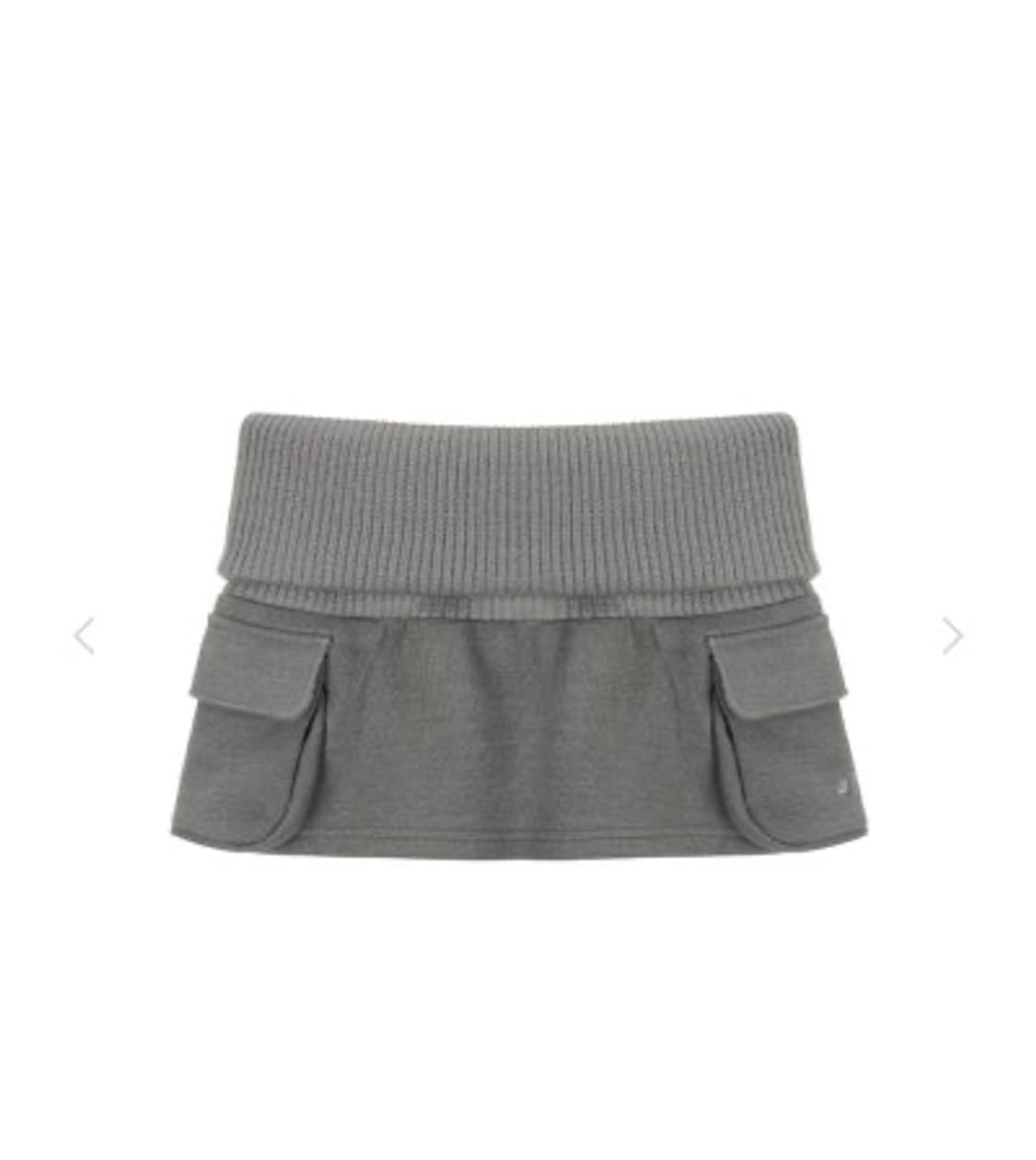 41pray Folded Knit Skirt Shorts, Char 상품이미지2