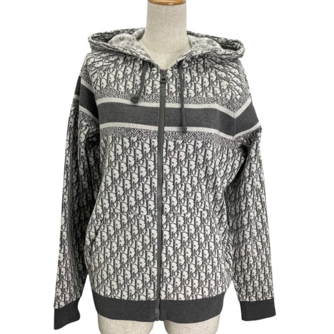 [S+급/XS] 디올 오블리크 여성 후드집업 그레이 상품이미지6