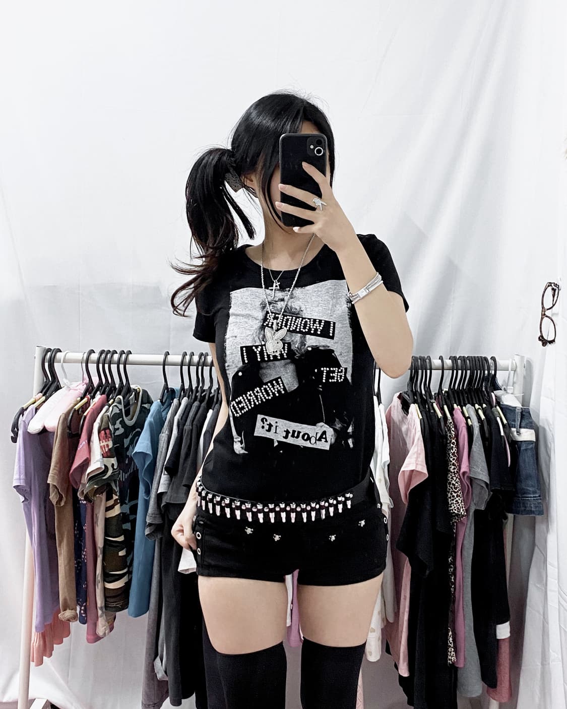 [TM-PARTY] y2k 프린팅 큐빅 반팔 상품이미지1