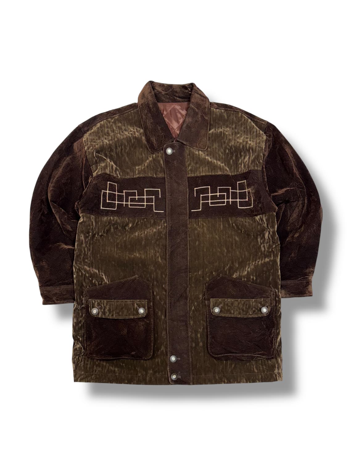 일본 빈티지 레더 메테리얼 브라운 웨스턴 자켓 (L)    상품이미지1