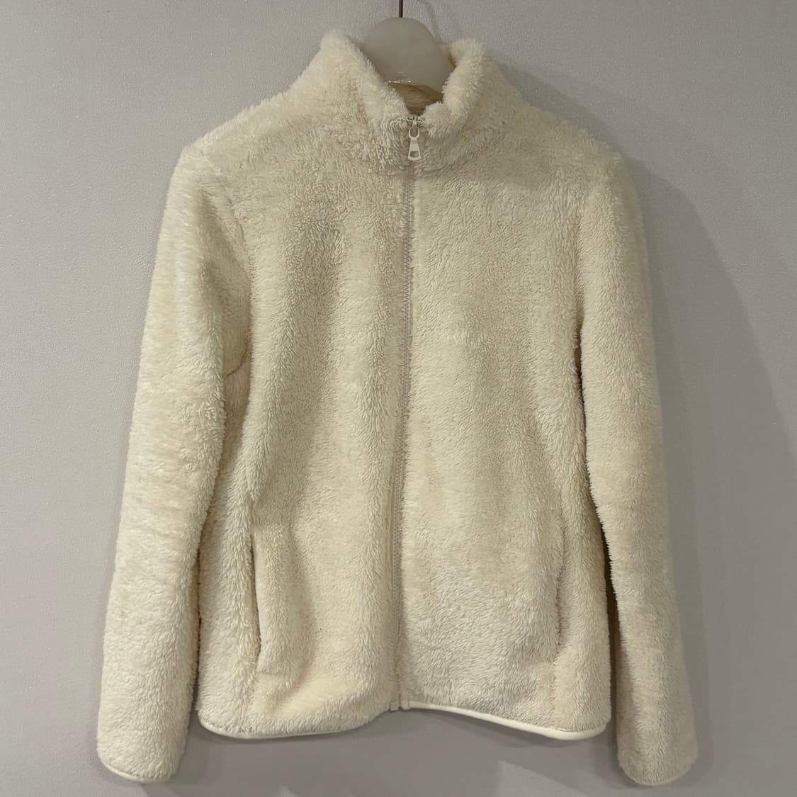 유니클로 아이보리 뽀글이 플리스 집업 S 상품이미지1