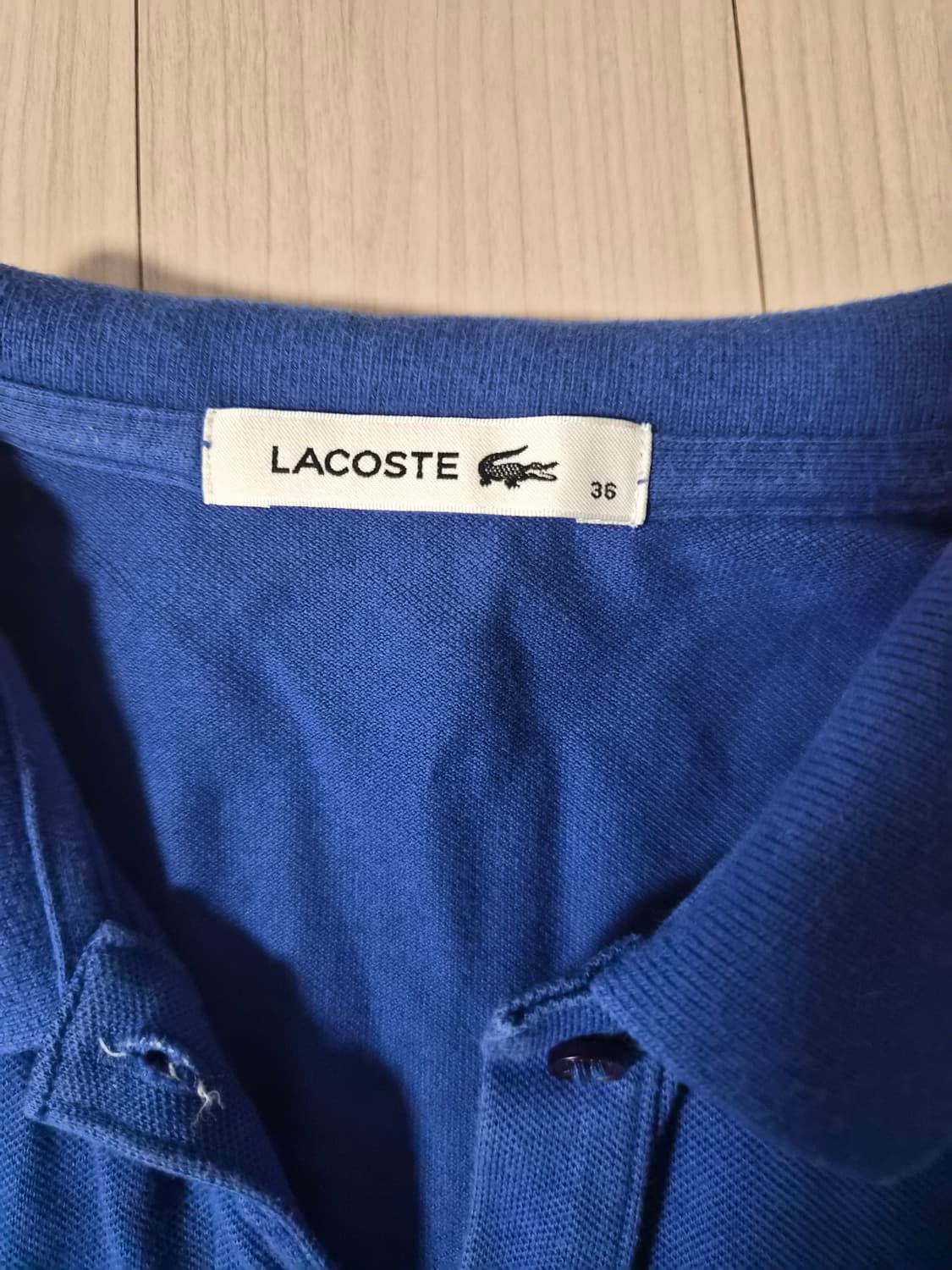 [라코스테] 여성 슬림핏 반팔 피케 원피스 (블루) 상품이미지4