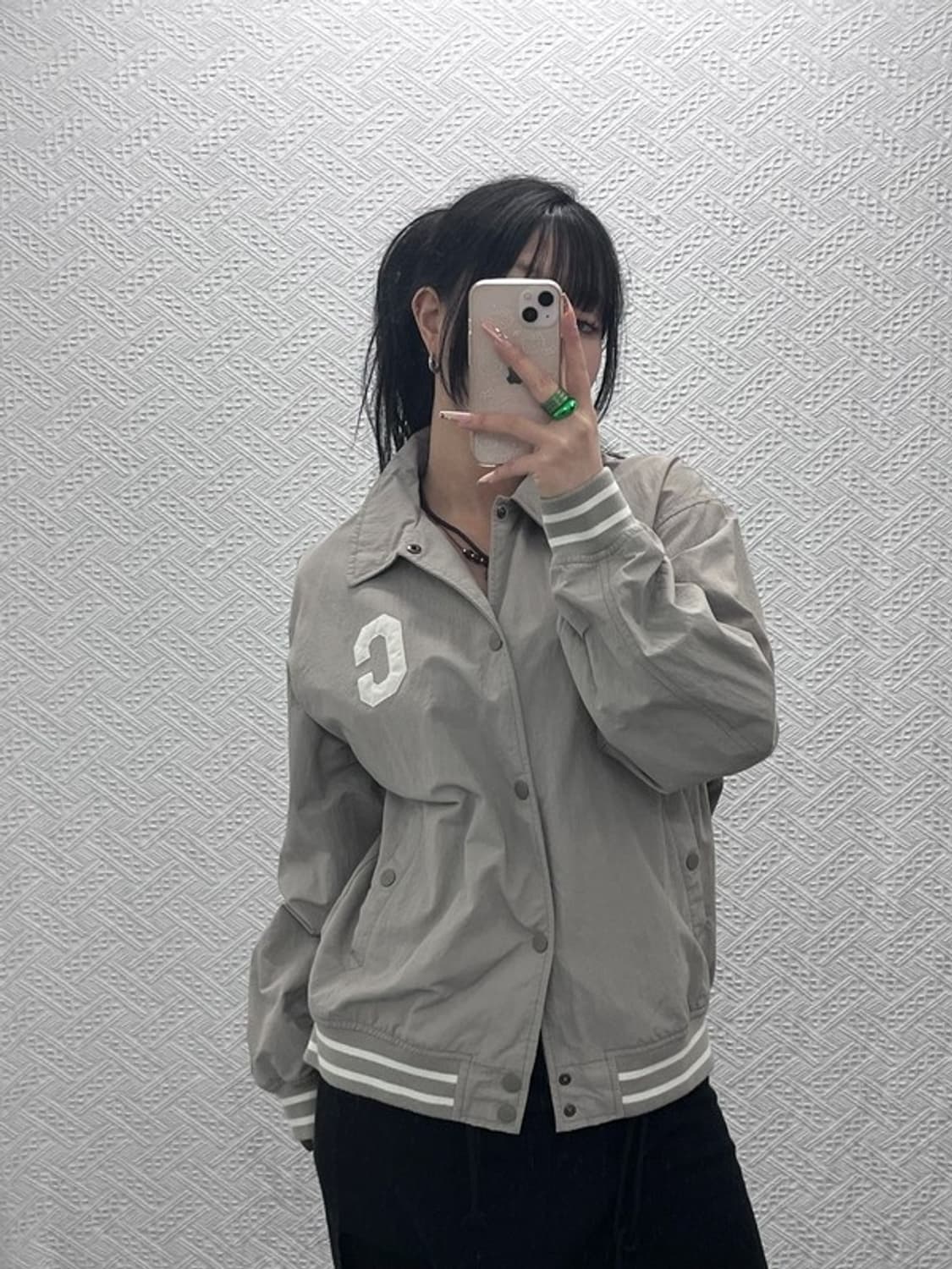 커버낫 올드스쿨 컨트리 빈티지 C로고 바시티자켓 M C08283 상품이미지1