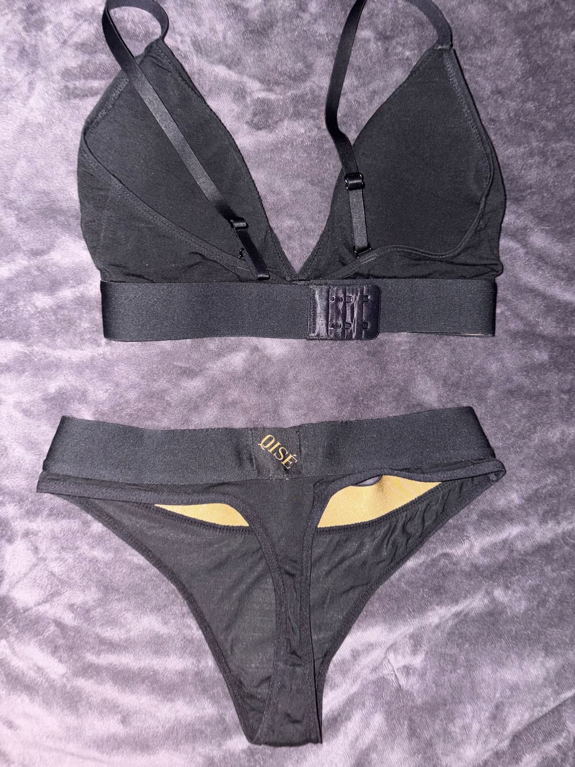 qise 바프용 섹시 고급 블랙 골드 뫼비우스 배색 깔롱 속옷 세 상품이미지5