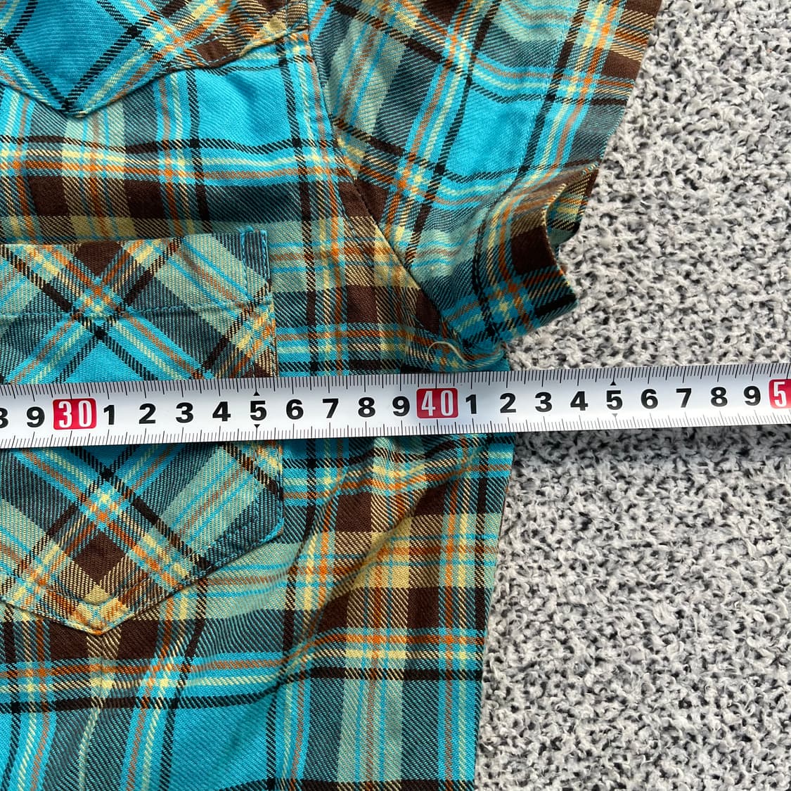 90 빈티지 여성 체크 반팔 셔츠 0403M 상품이미지6