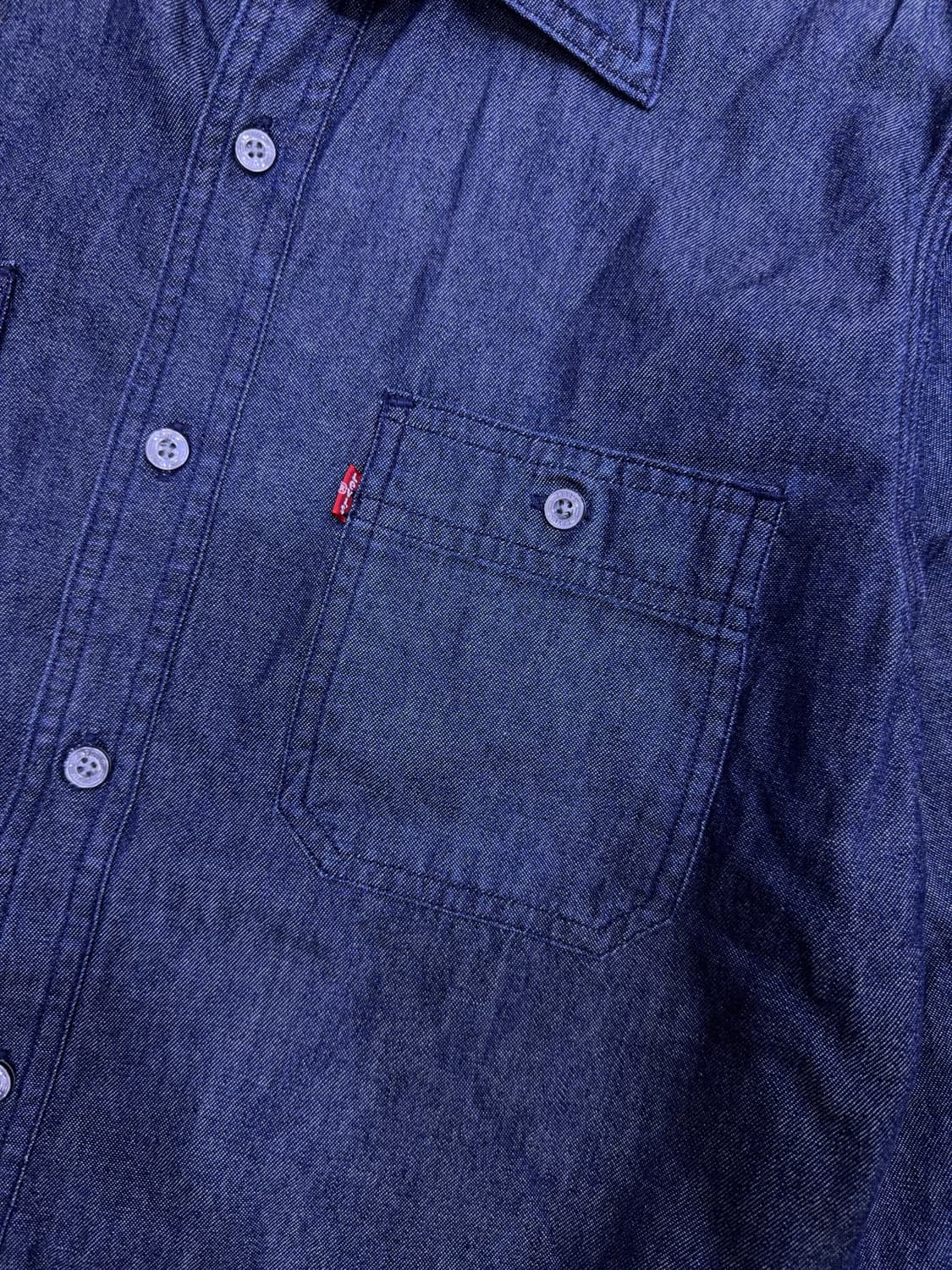 리바이스 샴브레이셔츠 데님셔츠 인디고 모던핏 M 상품이미지4