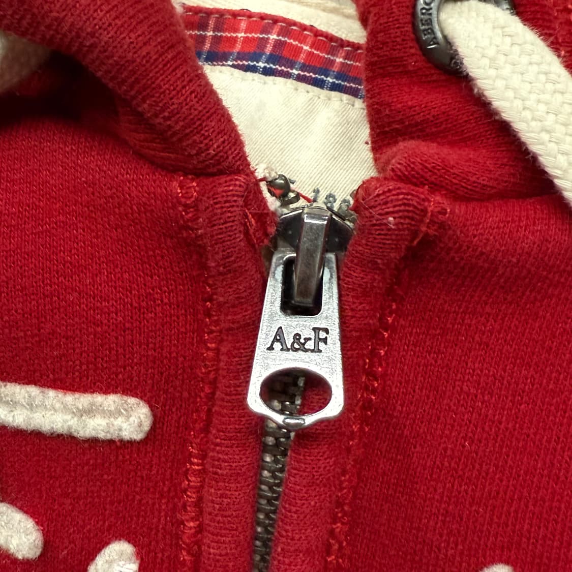 아베크롬비 양털 레드 딱붙 후드집업  상품이미지8