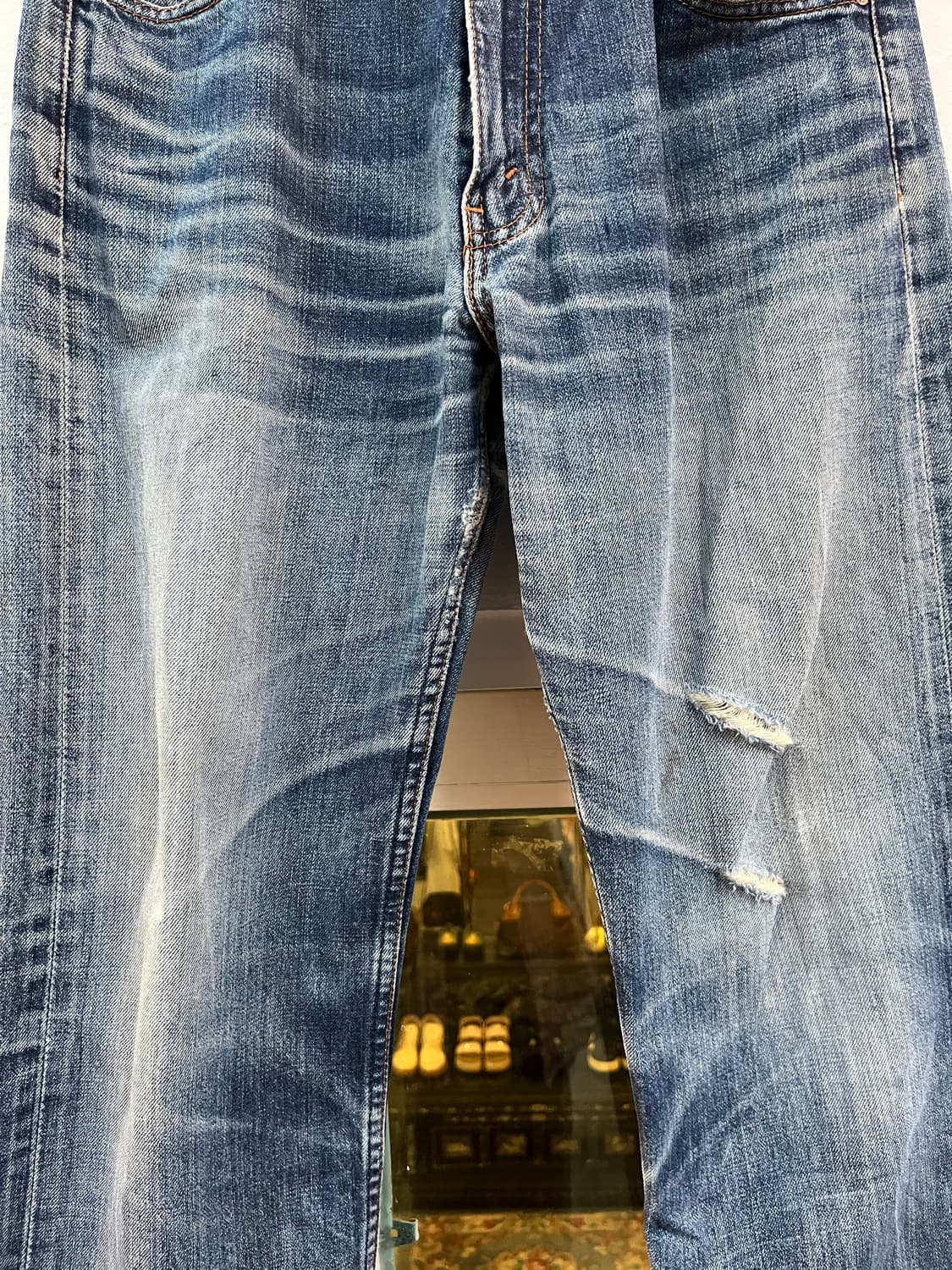 Levis 503 워싱 데미지 데님 팬츠 32/36 상품이미지3