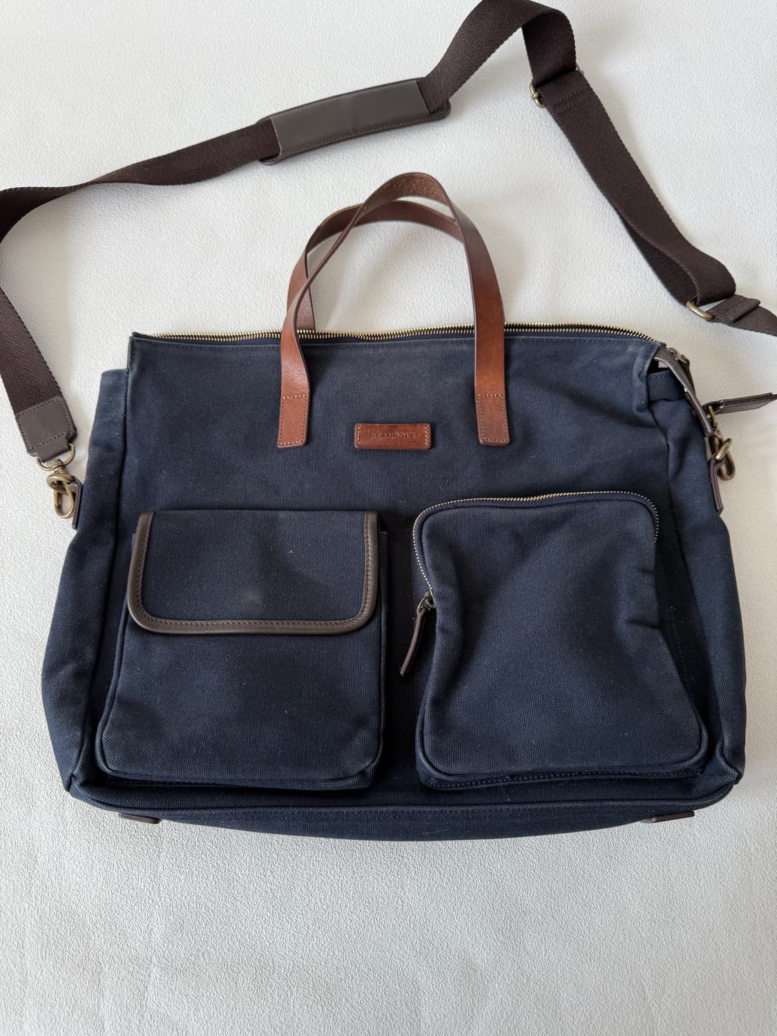 빈폴(Beanpole) 캔버스&레더 크로스 토트백 상품이미지2