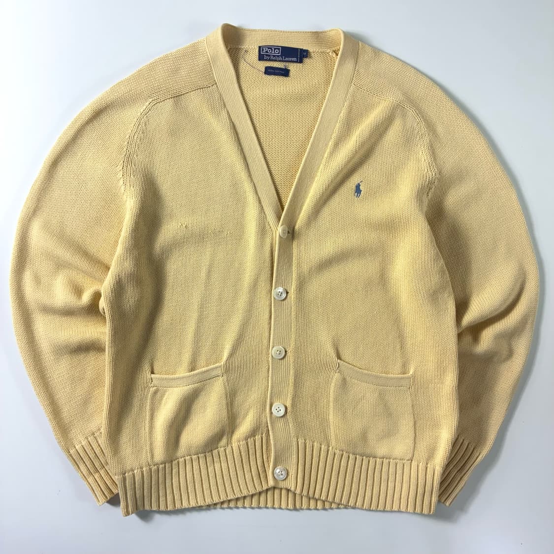 Polo  폴로 랄프로렌 자수 코튼 옐로우 니트 가디건  상품이미지1