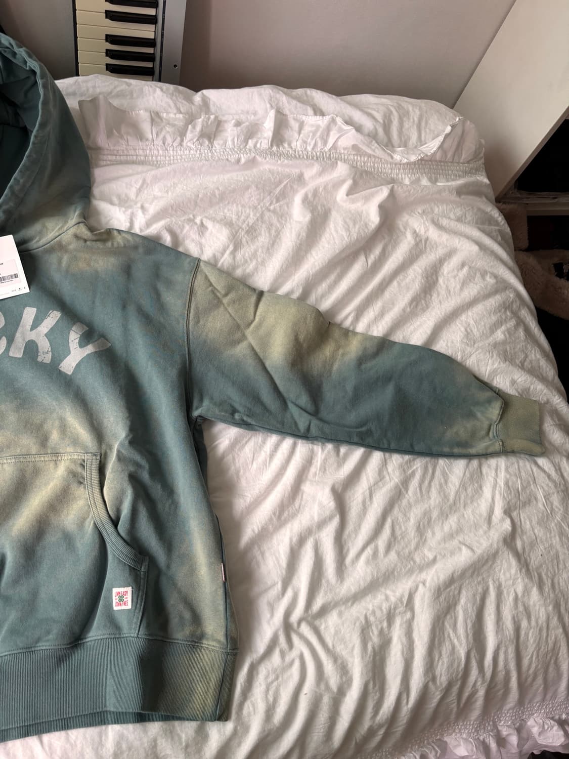 Vintage Hoodie 워시드 그린 L 선페이드 워싱 헤비웨이트 후드 상품이미지2