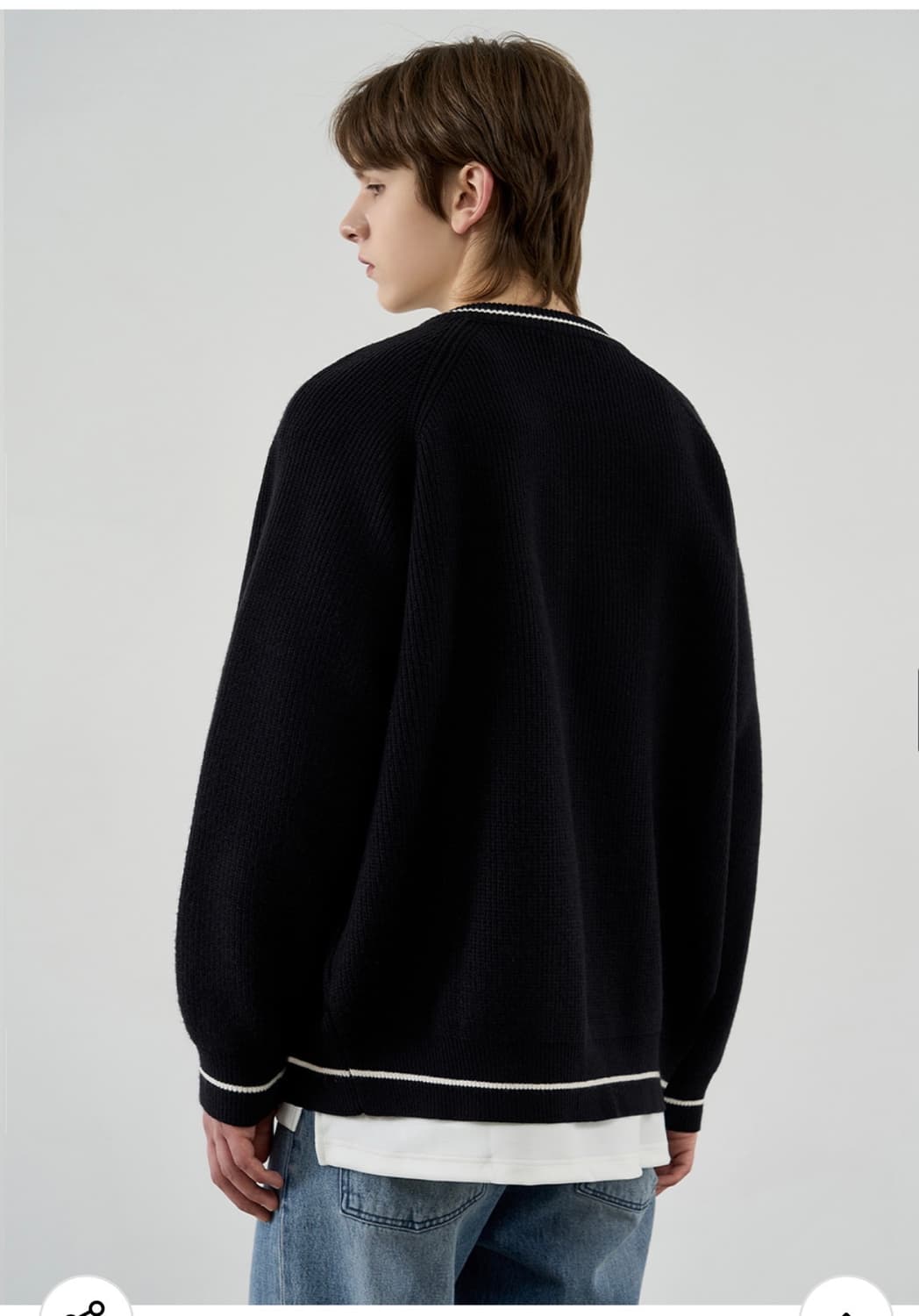 (새상품)(L) 드로우핏 벌룬 투웨이 집업 니트 [BLACK] 판매 상품이미지6