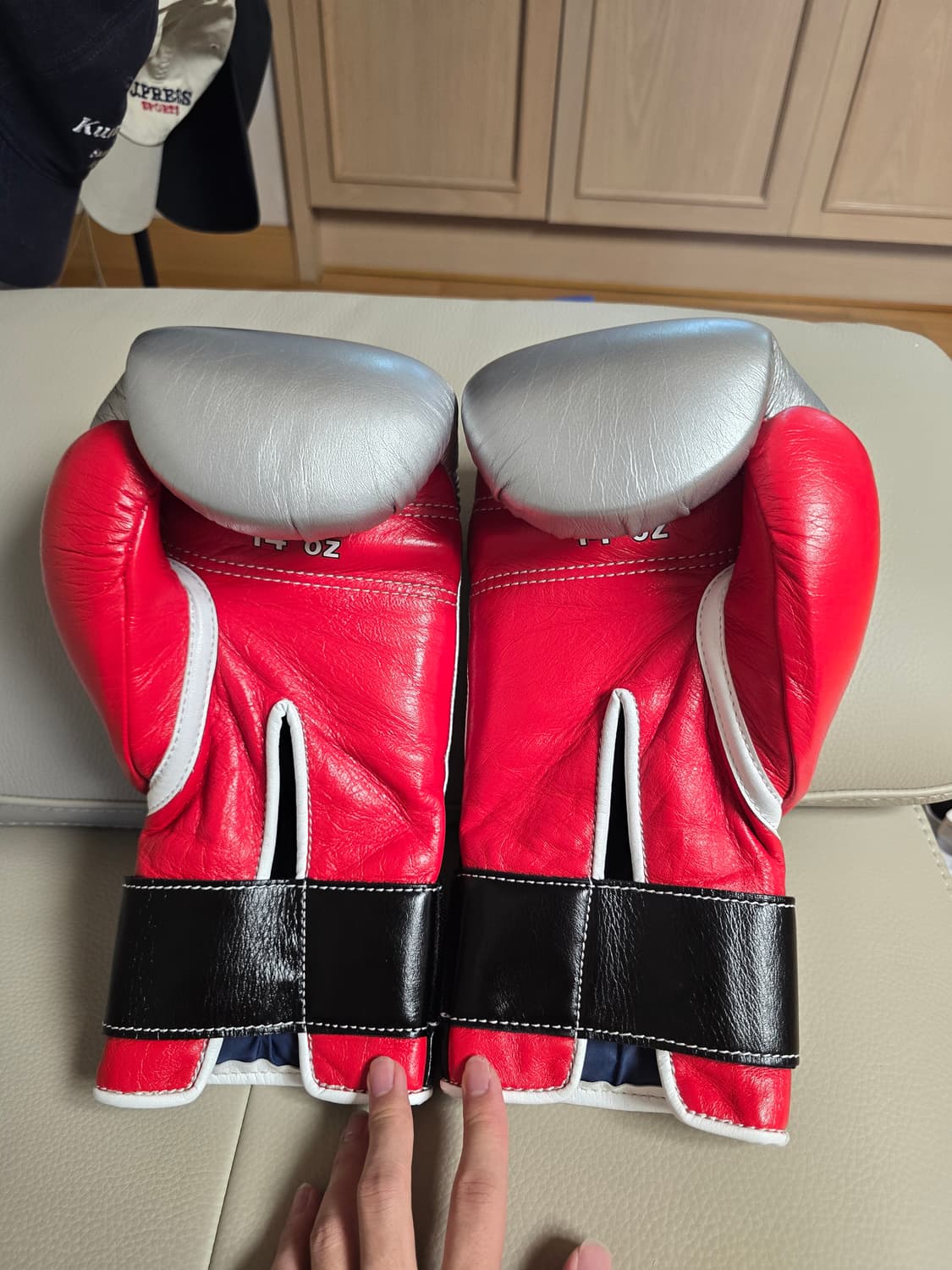 위닝 14온스 3색 커스텀 + 블루 t 헤드기어m 커스텀 복싱 스파링세트 상품이미지3