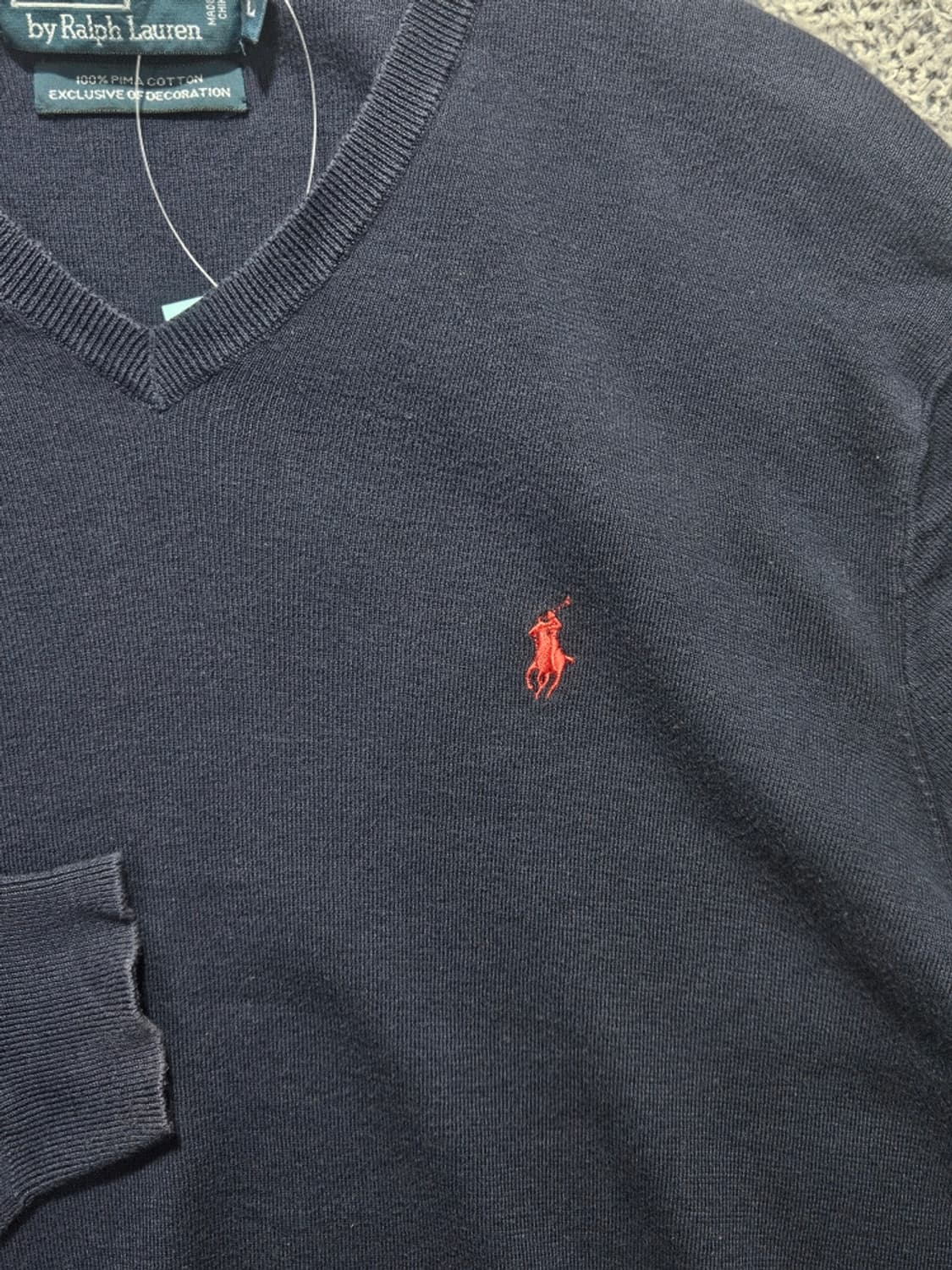 폴로랄프로렌 브이넥 피마코튼 니트 스웨터 ( L ) / 11562 상품이미지7