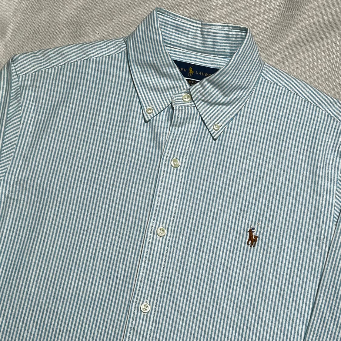 S 폴로랄프로렌 슬림핏 스카이블루 스트라이프 셔츠 상품이미지1