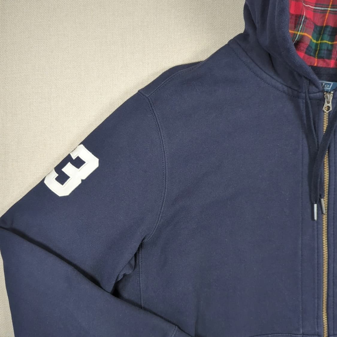폴로 랄프로렌 빅포니 체크패턴 후드집업 네이비 상품이미지3