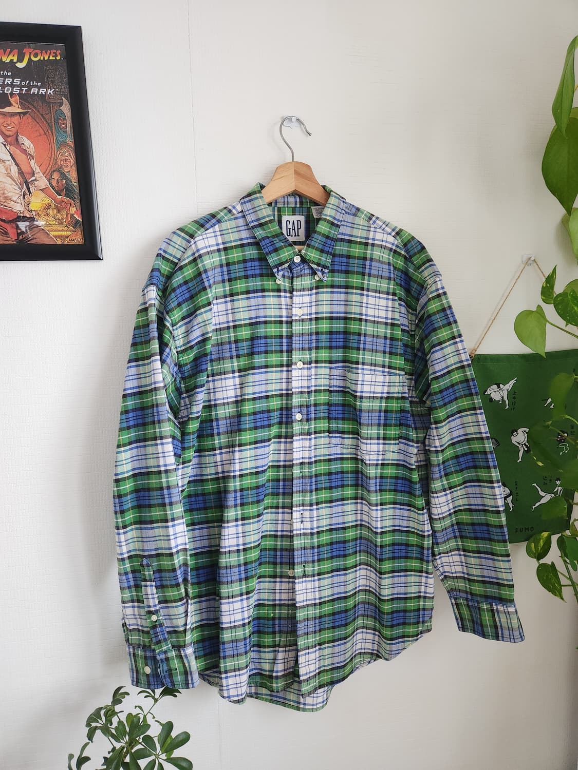 90s 올드 갭 체크 옥스포드 셔츠(USAmade) 상품이미지1