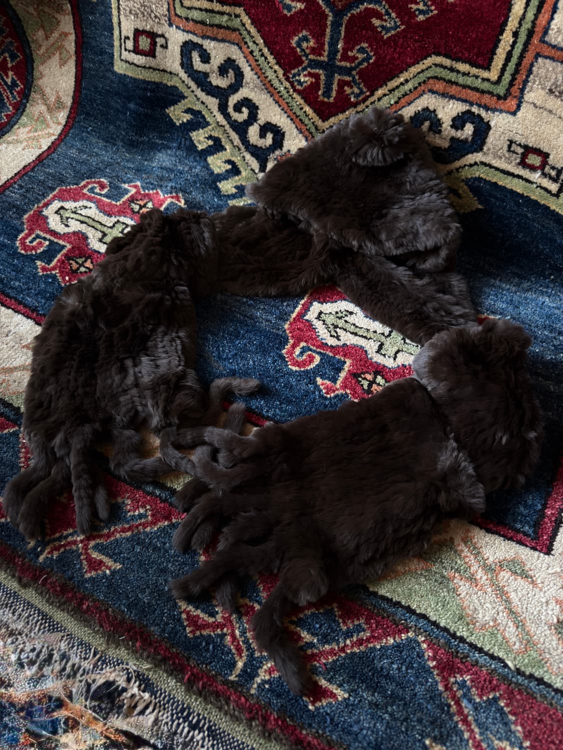 Rex Rabbit Fur Ushanka muffler hoodedHat 상품이미지7