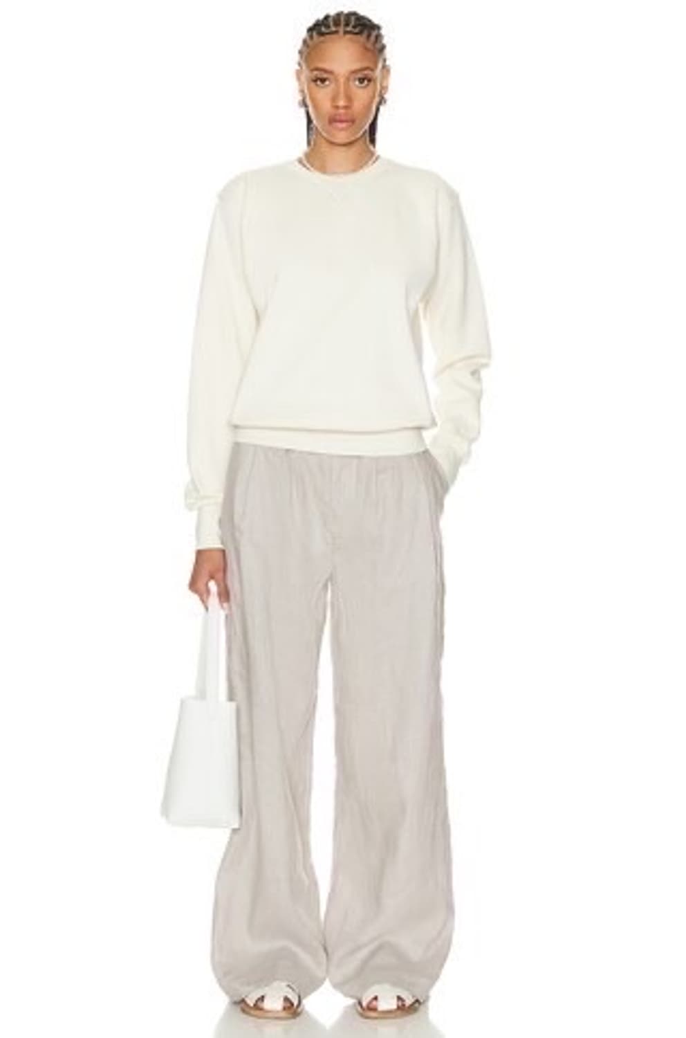 (정품/새상품) TOTEME 토템 여성 오프화이트 크루넥 약기모 맨투맨 상품이미지8