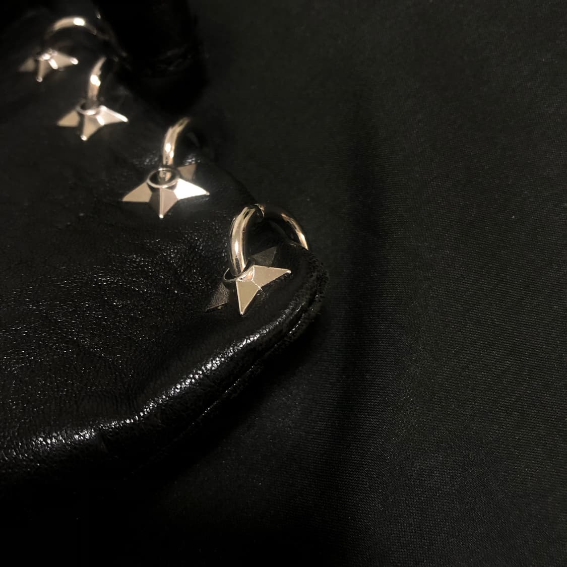 ASH 아쉬 스터드 피어스 트리밍 리얼 레더 클러치 빈티지 갸루 펑크 상품이미지5