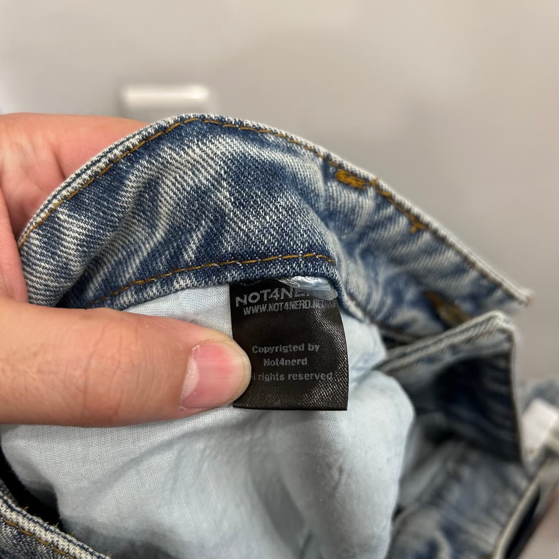낫포너드 연청 샌드워싱 벌룬 배기 데님팬츠 상품이미지4