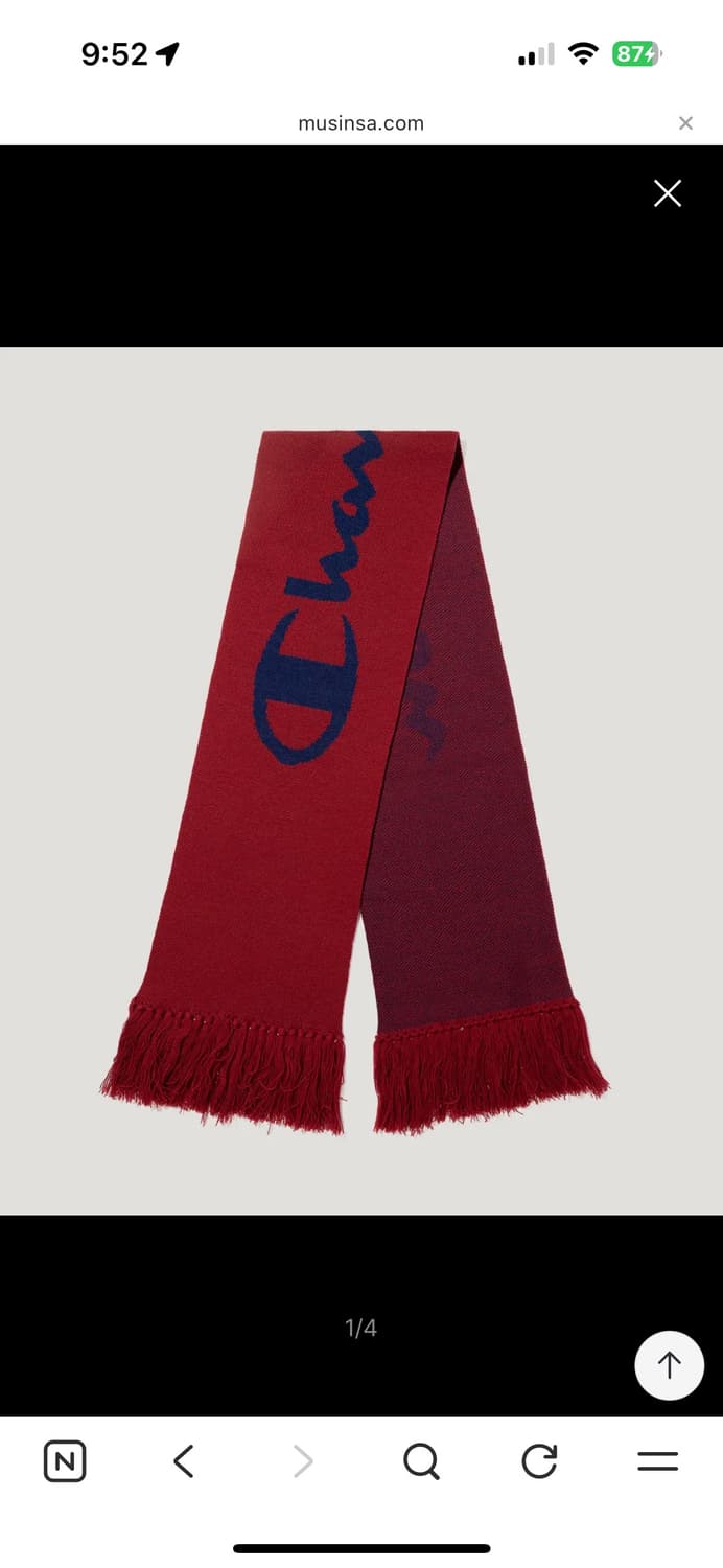 챔피온 빅 로고 니트 머플러 Burgundy 상품이미지1