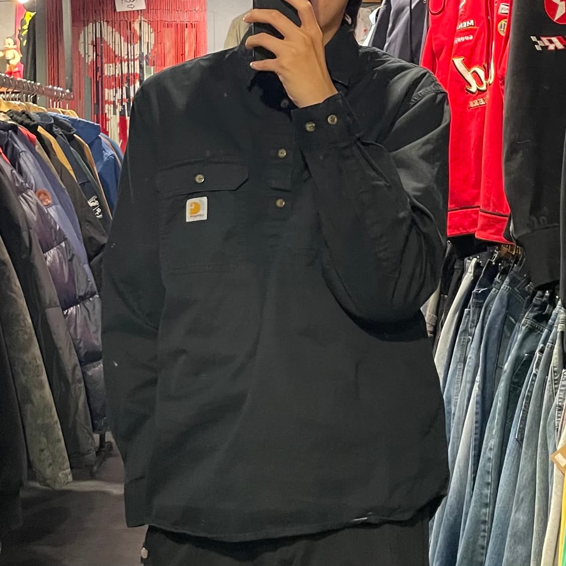[IM] carhartt 칼하트 블랙 아노락 긴팔셔츠 상품이미지3