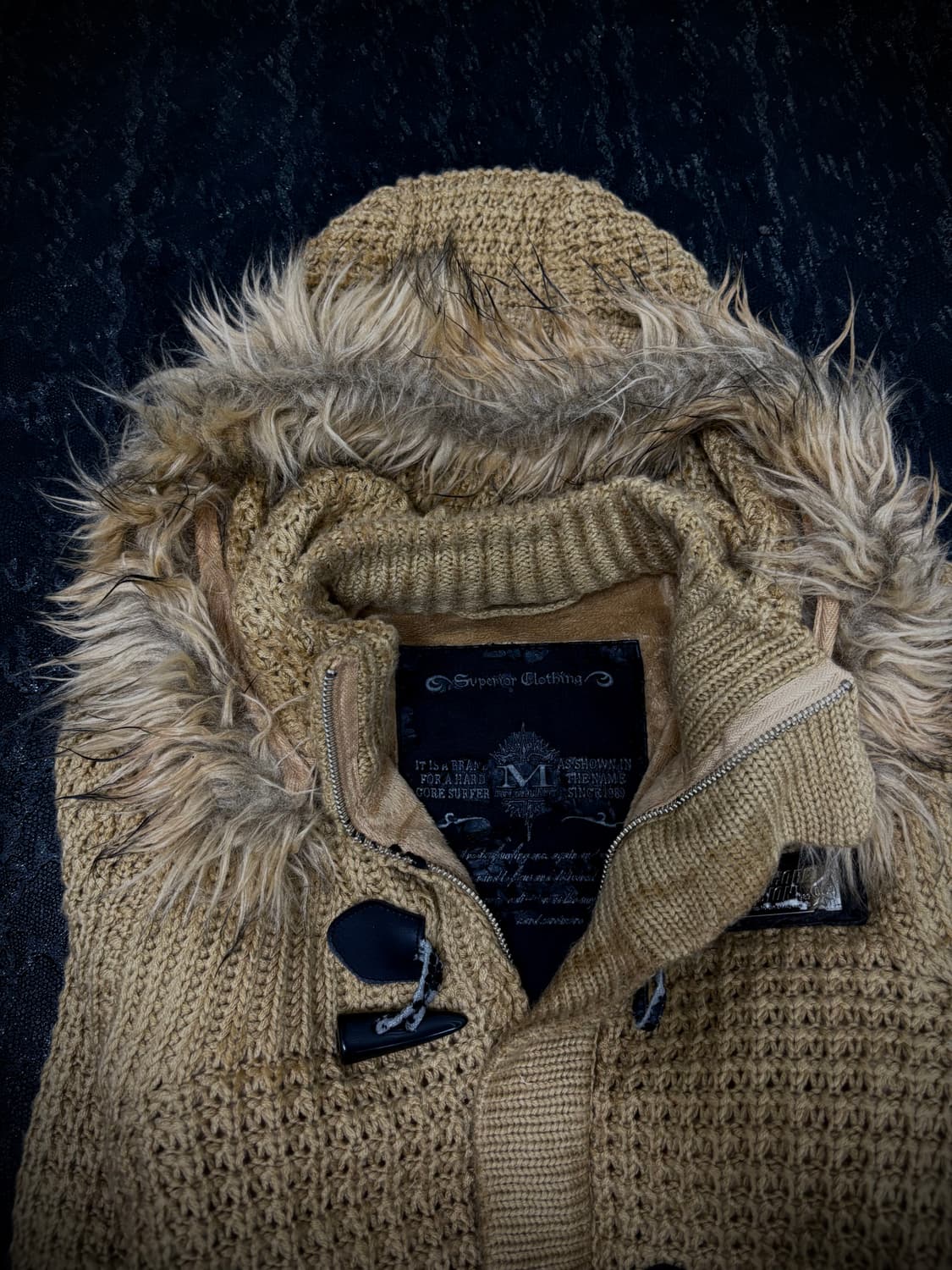 “More Core Division” Y2K Beige Fur Knit  상품이미지7