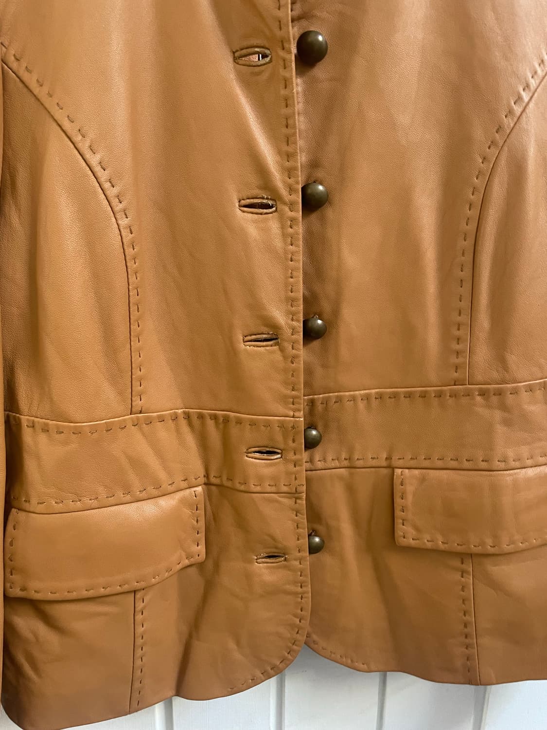 일본 빈티지 스티치 레더 자켓 상품이미지5