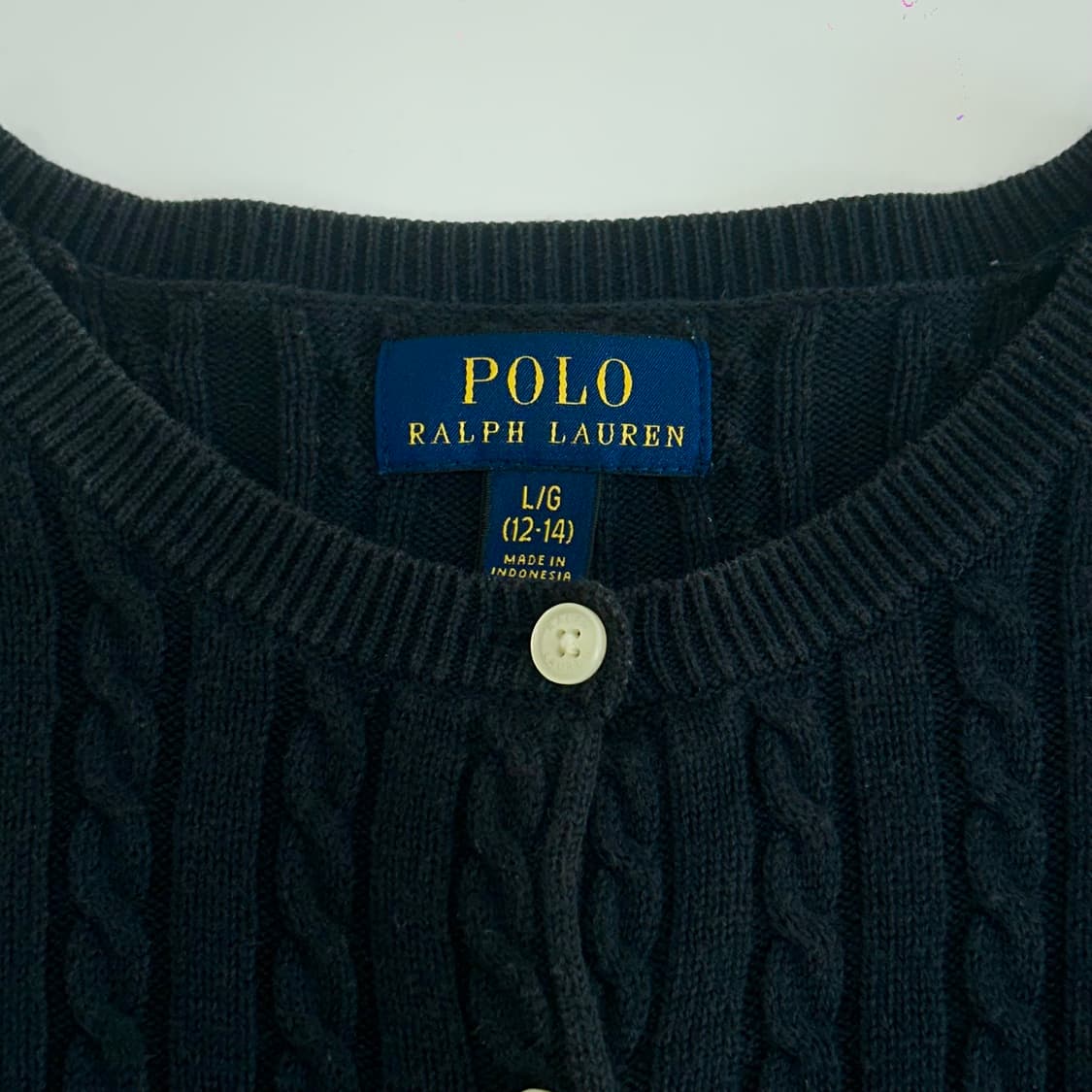 Polo 폴로 화이트포니 네이비 케이블 가디건 상품이미지5