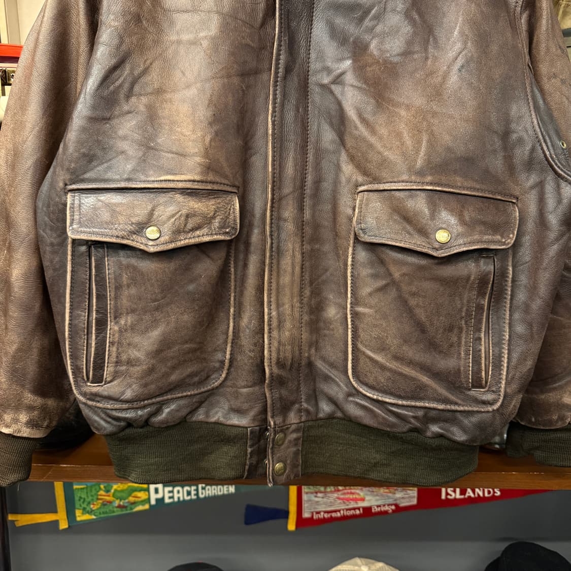 80~90s 레드스킨스 홀스하이드 B32 플라이트 봄버자켓 N858   상품이미지4