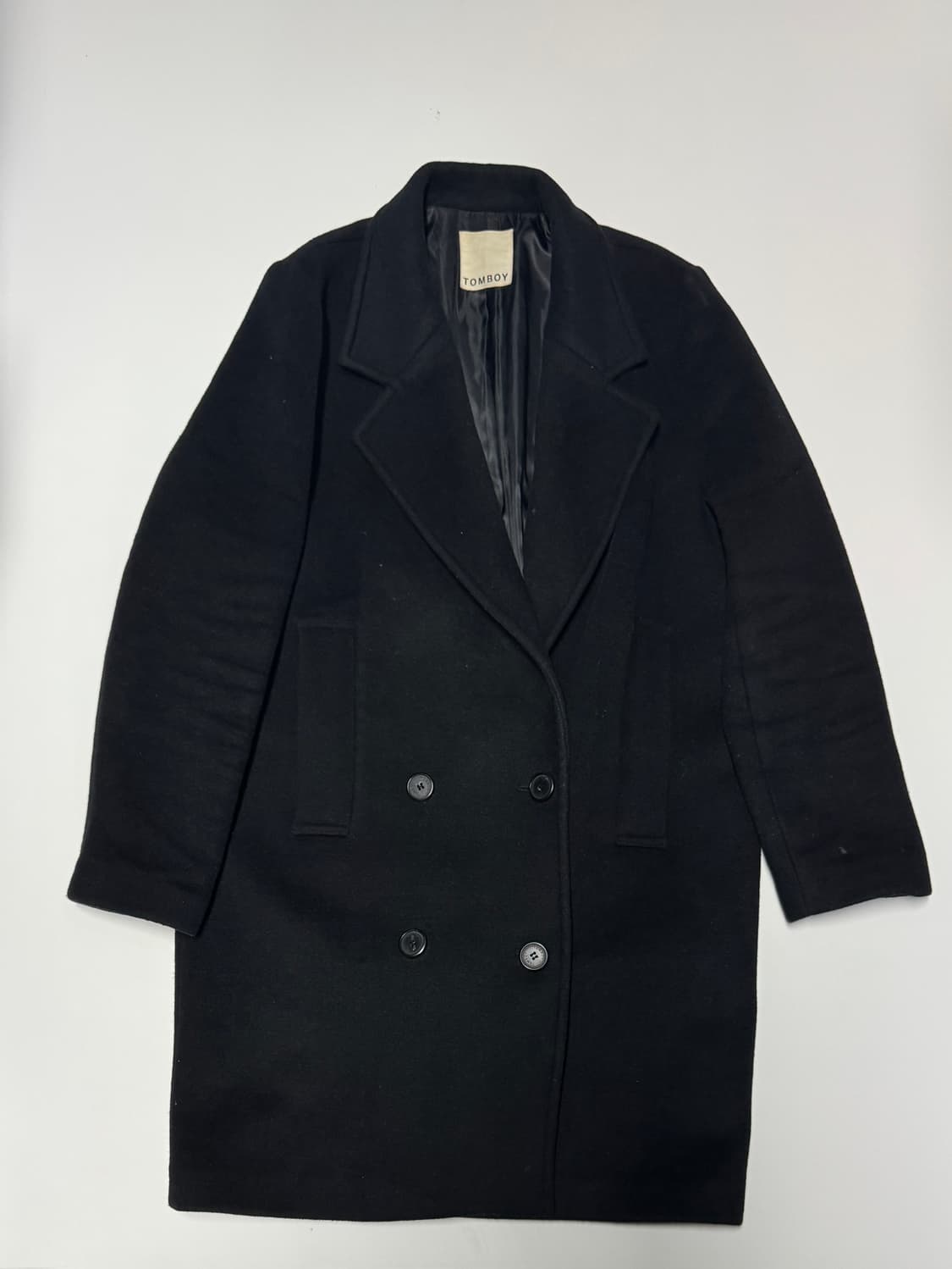 여성 톰보이 tomboy 더블 울 코트 블랙 상품이미지1