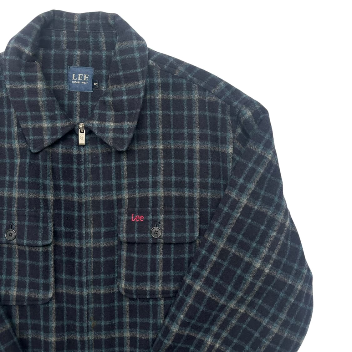 90s Lee 빈티지 그린 체크 울 자켓 XL 상품이미지2