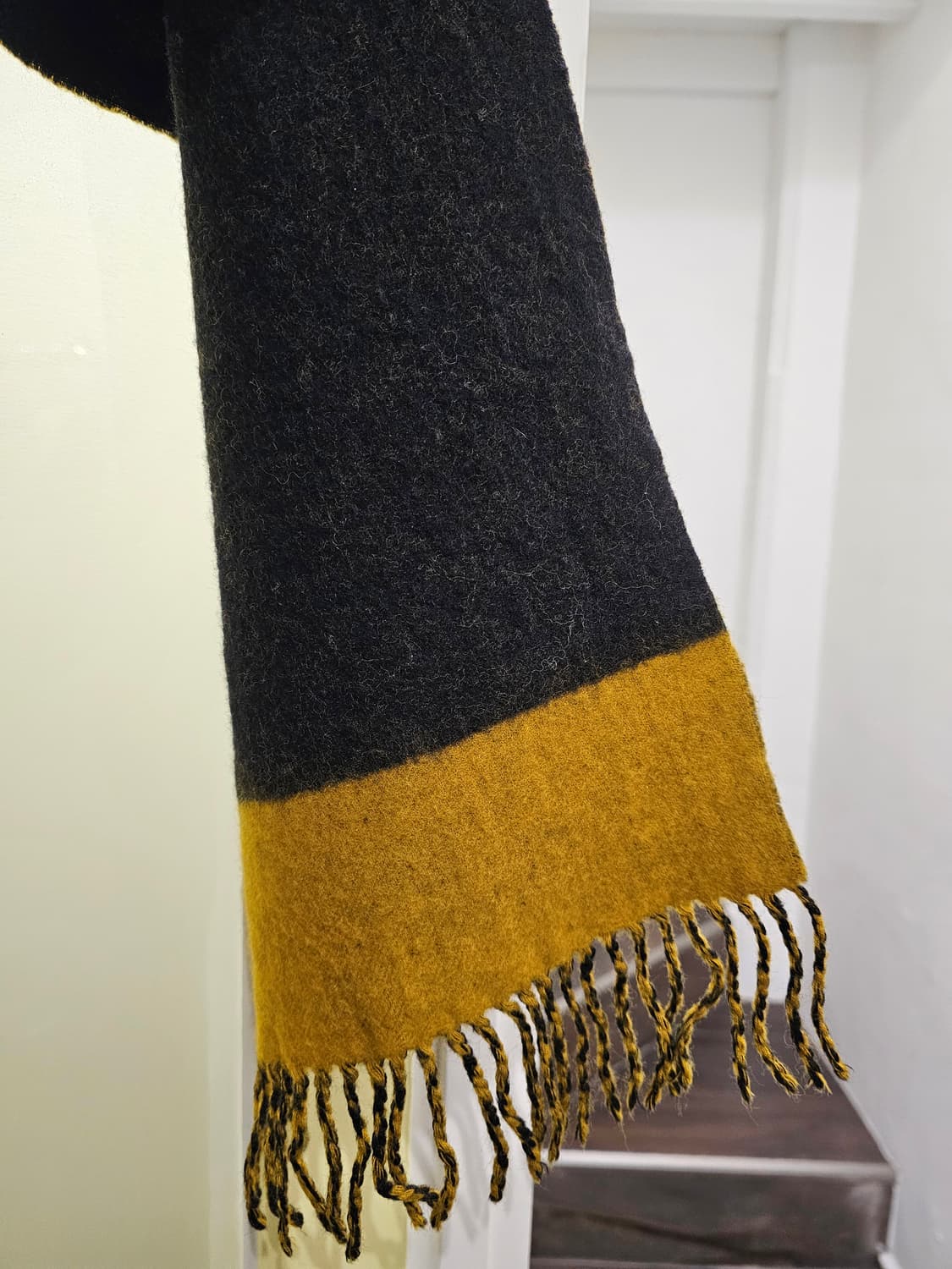 Charles Jourdan 머스타드 투톤 울 머플러 상품이미지6